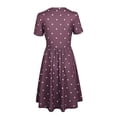 thumbnail image 4 of Vedolay Maternity Dress For Women Maternity Women's Maternity Side Ruched Dress with Belt,Purple XL, 4 of 4