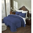 thumbnail image 3 of Better Trends 3 Piece Chenille Bedspread Set for Queen Bedspread 100% Cotton Medallion Design Lightweight Bedspread for all Season Heirloom Collection (Navy), 3 of 8