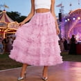 thumbnail image 2 of QHFBli Womens Long Maxi Tulle Skirts A Line Ruffle High Waisted Tiered Layered Mesh Tutu Skirt Petticoat, 2 of 4