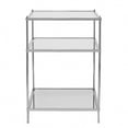 thumbnail image 2 of 27" Chrome Glass And Iron Rectangular Mirrored End Table With Shelf, 2 of 3