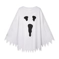 thumbnail image 3 of siminsem Halloween Ghost Poncho Cape for Adults, White Screaming Face Print Pullover with Jagged Hem Easy Wear Outfit Party Dress Up, Beige,One Size, 3 of 3
