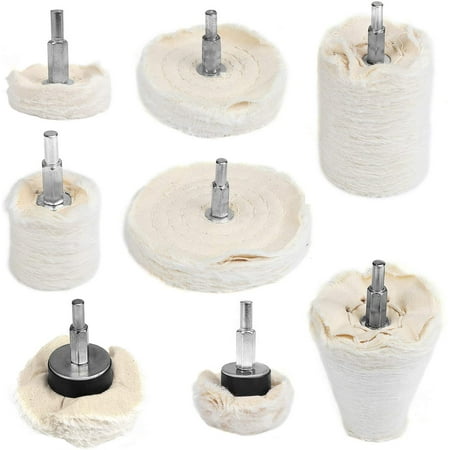 

Set of 8 flat and conical polishing wheels for drill 6.3 mm