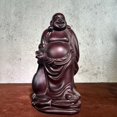 thumbnail image 1 of Rosewood carved Maitreya Buddha statue with a large belly, a wooden handicraft, a home gift., 1 of 4