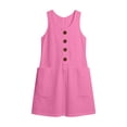 thumbnail image 6 of BRGZLK Women's Dresses Solid Color Casual Summer Sleeveless Button Front Mini Dress with Pockets Lightweight Solid Color Flowy Beach Dress, 6 of 7