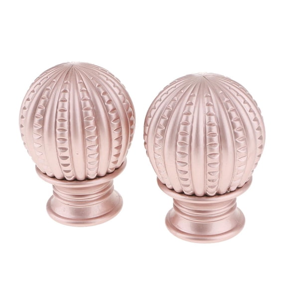 Abbracc 1 Pair Retro Curtain Decorative Pole Rod Finials Ends Heads Fits 28mm Rod Champagne B