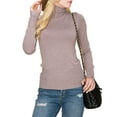 thumbnail image 3 of NINEXIS Women's Long Sleeve Turtle Neck Pullover Chic Soft Sweater with Sleeve Button, 3 of 4