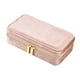 thumbnail image 3 of Estuche de viaje para joyas de terciopelo, pequeño, portátil, elegante, con cierre de cremallera, organizador de anillos para pendientes, y Rosa, 3 of 9