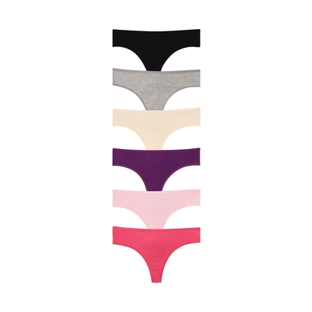 Nabtos Basic Cotton Thongs Women's Plus Panties Female Underwear Pack 6-2XL