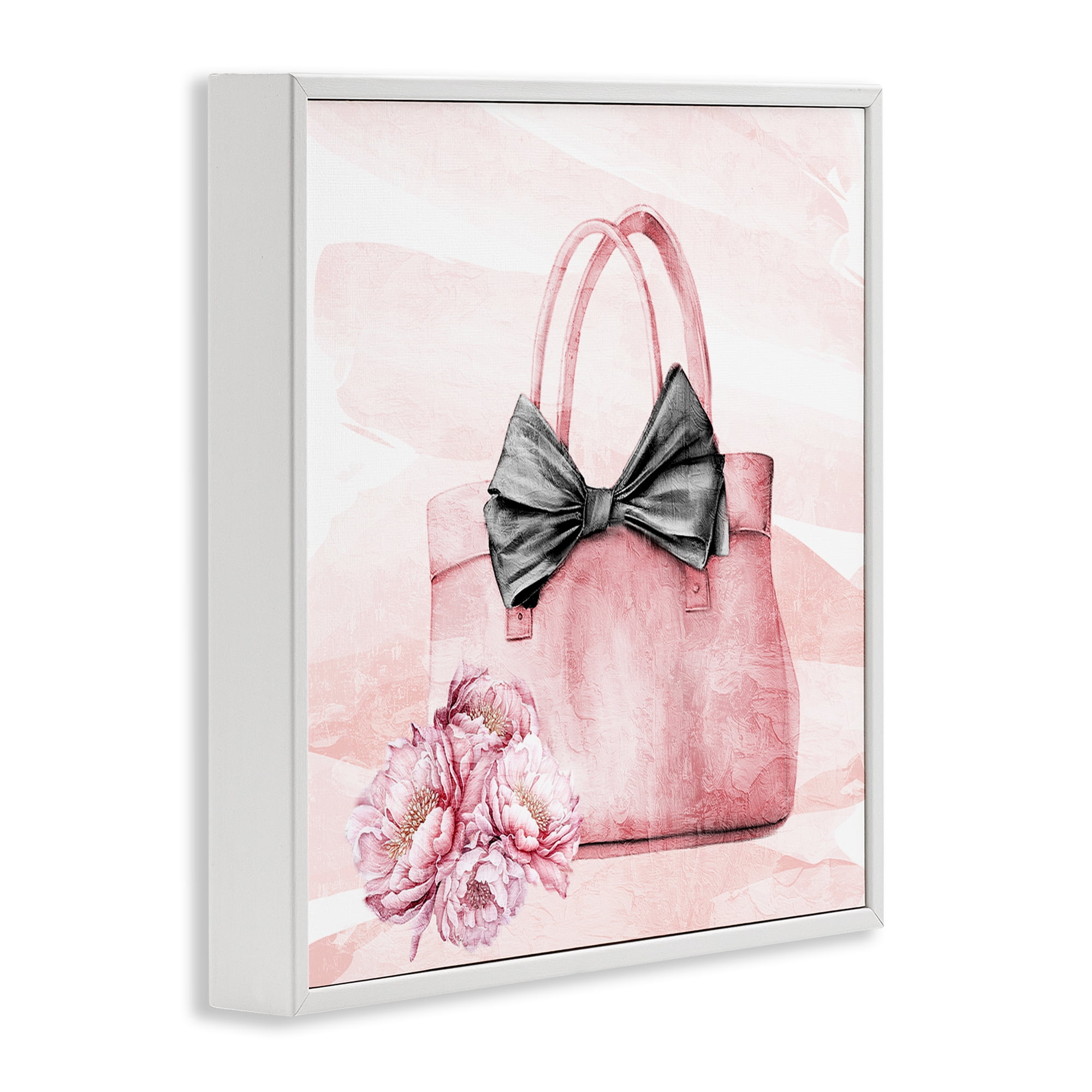 Stupell Industries Blush Glam Time Bag White Framed Giclee Art, design by Kim Allen