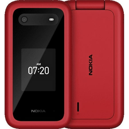 Nokia 2780 Flip Unlocked Phone (TA-1420); works on AT&T, T-Mobile, and Verizon networks; 4GB RAM; 512MB Internal Storage; Single SIM; Red