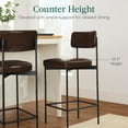 thumbnail image 3 of CZMJY Your Kitchen Island & Dining Space with Sleek Armless Counter Height Bar Stools – Modern PU Faux Leather Comfort, Stylish Design, and Perfect Home Accent in a Convenient Set of 2,Mocha Brown, 3 of 9