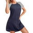 thumbnail image 2 of Ekouaer Womens, Nightgown Nightshirt, Short Sleeve, Raglan Sleepshirt, Boyfriend Style Sleepwear, 2 of 5