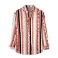 thumbnail image 1 of Chemise à Manches Longues pour Homme Mode Homme Automne Hiver Poche Latérale Simple Col Montant Chemise à Manches Longues Rayée Haut, 1 of 9