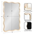 thumbnail image 6 of Kate and Laurel Talma Modern Scalloped Rectangle Wall Mirror, 24 x 36, Natural Wood, Rectangular Wavy Mirror for Use as Bathroom Mirror for Over Sink or Cute Nursery Mirror, 6 of 9