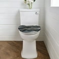 thumbnail image 2 of ZUXONGSY Marble Print Flannel Toilet Cover Elongated Toilet Cover Protector Universal Full Coverage Design Decorative Round Elongated Toilet Lid Covers Easy to Install Bathroom Decor, 2 of 6