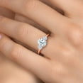 thumbnail image 4 of Gem Stone King 18K Rose Gold Plated Silver Ring Aquamarine Moissanite (1.66 Cttw), 4 of 7