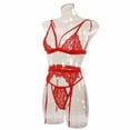 thumbnail image 2 of Conjunto de lencería Nikou traje de lencería rojo encaje hueco S, 2 of 12