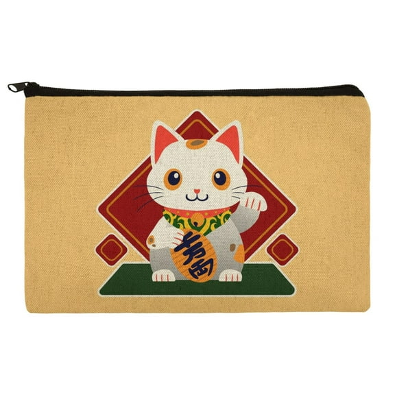 Cute Lucky Cat Maneki-Neko Makeup Cosmetic Bag Organizer Pouch