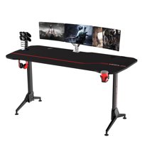 Kinsal 63 inch Gaming Desk Speed Series Computer Desk with Free Large Mouse pad, Racing Style Professional Gamer Game Station Gaming Handle Rack, Cup Holder & Headphone Hook
