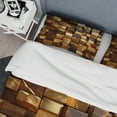 thumbnail image 4 of Designart "Abstract Cubes in Black and Gold II" Abstract Geometric Bedding Covert Set - Abstract Gold Modern Bed Set With 2 Shams, 4 of 6
