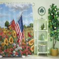 thumbnail image 2 of Shower Curtain, Independence Day Flag Waterproof Shower Curtain Set with Hooks for Bathroom Showers,Stalls and Bathtubs,72x72In Farm Gardens Sunflowers Daisy, 2 of 9