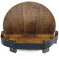 thumbnail image 1 of Wooden Vintage Whiskey Barrel Shelf Rustic Wall-Mounted Bourbon Liquor Bottle Display Rack Home Bar Storage, 1 of 5