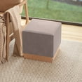 thumbnail image 4 of Seville Classics The Vineyard Collection Cork Storage Ottoman Cushioned Fabric, Padded Seat for Bedroom, Dorm, Loft, Living Room, Entryway, Hallway, Taupe, 15" Cube, 4 of 6