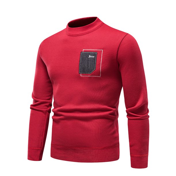 Gibobby Suéter hombre Suéter clásico de gran tamaño para hombre, de manga larga, cuello redondo, suéter de punto, para la calle(RD2,Mediana)