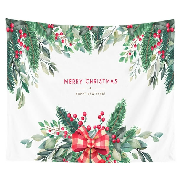 Tapiz de pared de Navidad Decoración colgante de pared Muñeco de nieve Papá Noel Árbol de Navidad Elemento Impresión digital Tapiz Ropa de cama Tapiz Dormitorio Sala de estar Estilo BANYUO Electrónica