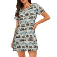 thumbnail image 1 of Balery Transport Train Camisón de manga corta con cuello redondo para mujer, cómodo y elegante., 1 of 6
