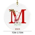 thumbnail image 3 of Diceymbol Christmas Ornaments Ceramic Christmas Tree Decorations Durable Round Hanging Ornament Alphabet Initial Letter Pendant Holiday Decorations Children's Christmas Gifts, 3 of 7