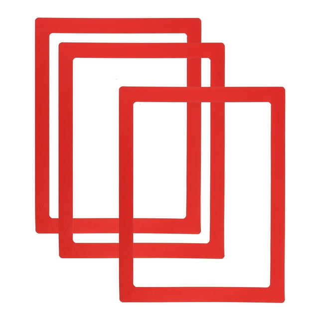 Unique Bargains 8x10 Magnetic Picture Frame, 3pcs Magnetic Frame Magnetic Photo Frames Reusable for Refrigerator, Red