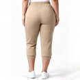 thumbnail image 5 of Ihhxva Women's Plus Size Capri Pants 3/4 Length Elastic Waist Pockets Stretchable Straight-Leg Summer Casual Lounge XL-5XL, 5 of 9