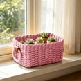 thumbnail image 5 of Luoshdecor Woven Rope Storage Basket Natural Paper Rope Organizer Basket Decorative Wicker Basket For Home Bathroom Bedroom Kitchen Office Sundries Cosmetics Toys, 5 of 6