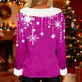 thumbnail image 6 of Qwertyu Plus Size Women's Christmas Shirts Long Sleeve Holiday Shirt Fashion Xmas Tree Graphic Blouses Elegant Faux Fur V Neck Tops Christmas Gifts for Women Hot Pink 2XL, 6 of 6