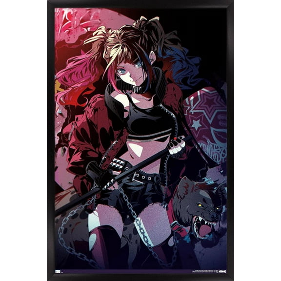 DC Comics - Harley Quinn Anime - Hyena Wall Poster, 22.375" x 34", Framed