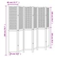 thumbnail image 2 of vidaXL Room Divider 6 Panels White Solid Wood Paulownia, 2 of 5
