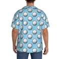 thumbnail image 3 of Lsque Golf Balls 1 print Men's Cuban Collar Short Sleeve Shirt Summer Beachwear Casual Button Down Fashionable Vacation Leisure Shirt-4X-Large, 3 of 7