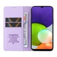thumbnail image 6 of Decase Samsung Galaxy A22 5G Wallet Case, Premium Leather Kickstand Durable Magnetic Clase Folio with Credit Card Holder Slots Shockproof Cover For Samsung Galaxy A22 5G, Purple, 6 of 10