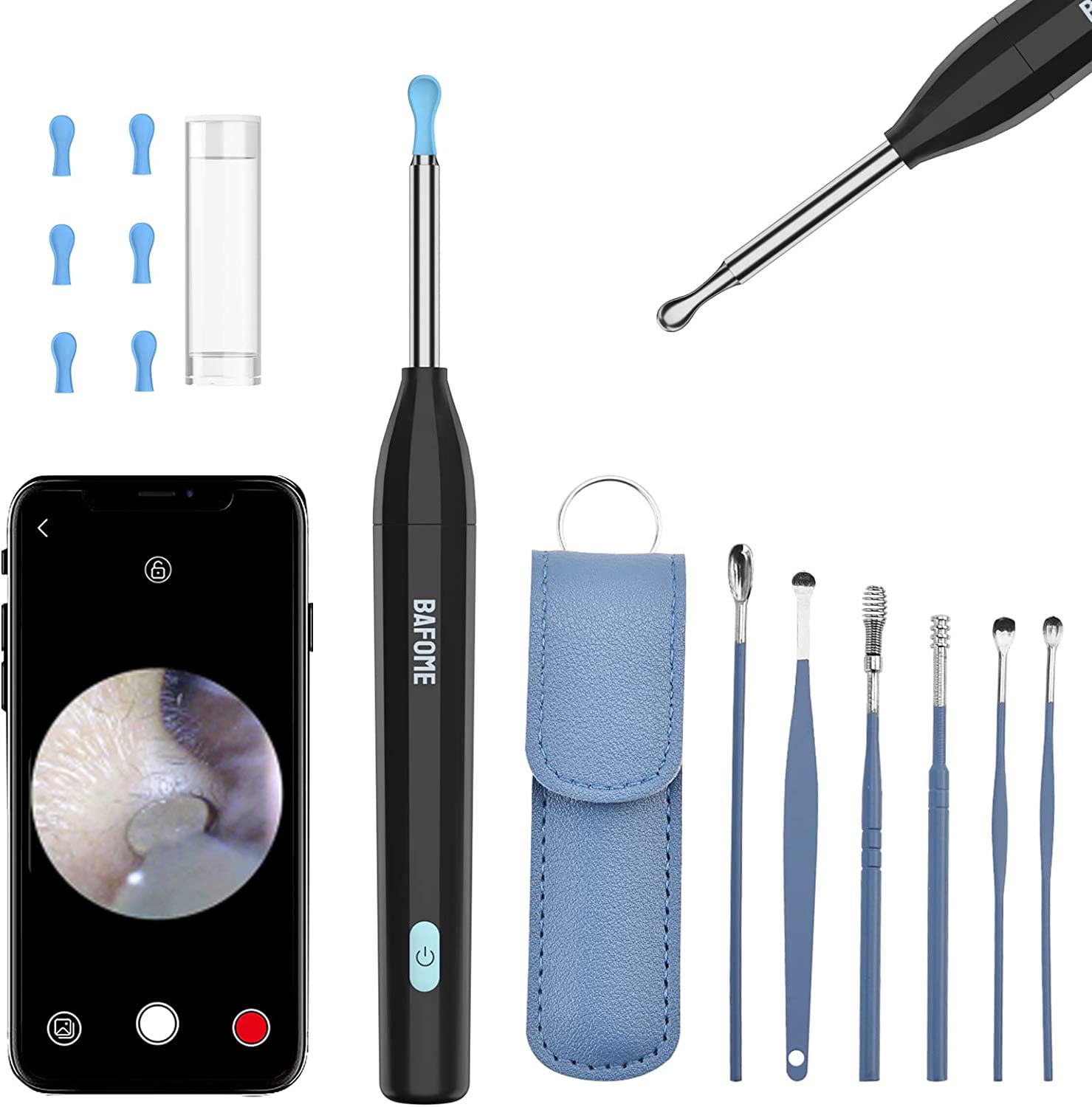 Buy BAFOME Earwax Cleaner Kit, 500W Wireless Otoscope with 12 Pieces of