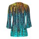 thumbnail image 5 of ICHUANYI Clearance Fashion Women's Summer V-Neck 3/4 Sleeve Print Casual T-shirt Blouse(Blue, M) ICHUANYI WER2023081016791, 5 of 5