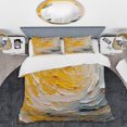 thumbnail image 2 of Designart "Spiral Harmony Yellow Cream Expression" Abstract Spirals Bedding Covert Set - Abstract Yellow Modern Bed Set With 1 Sham, 2 of 6