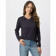 thumbnail image 5 of Real Essentials 4 Pack: Women's V-Neck Cotton Long-Sleeve T-Shirt (Available in Plus Size), 5 of 6