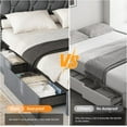 thumbnail image 5 of VEANERWOOD Queen size Bed Frame with Headboard, Upholstered Platform Bed Frame with 4 Storage Drawers, USB Charging Station & LED Lights, No Box Spring, 5 of 8