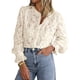 thumbnail image 1 of Blusa de Encaje para Mujer PRETTYGARDEN Manga Larga con Botones Beige Talla L, 1 of 9