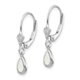 thumbnail image 2 of 14k White Gold 6x4mm Opal/October Earrings, 2 of 3