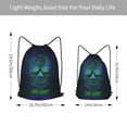 thumbnail image 4 of XMXT Waterproof Gym Bag, Cool Neon Skeleton Print Drawstring Backpack for Men, m Black, 4 of 8