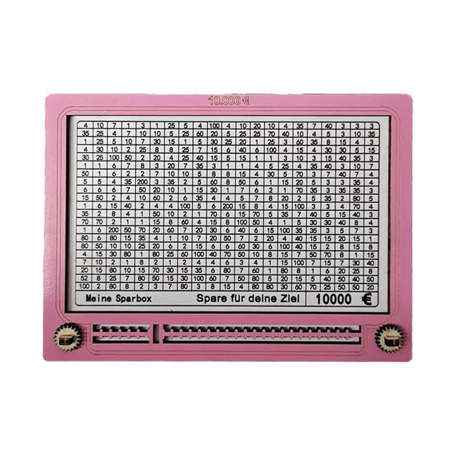 Yousi 1 Set of Money-Saving Box, Wooden Savings Box Challenge Box Retro Savings Box with Counter Savings Target Children'S Savings Box Countdown (1000/2000/3000/5000/10000 Eur)
