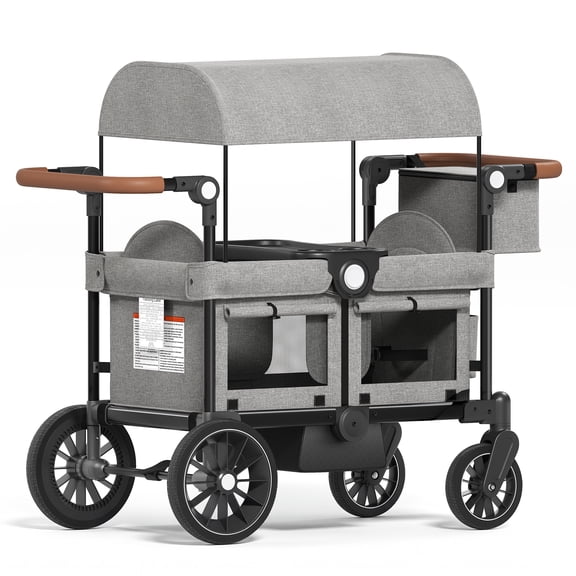 AILEEKISS Wagon Stroller for 2 Toddlers, Collapsible Baby Stroller Wagon with Adjustable Canopy, Gray