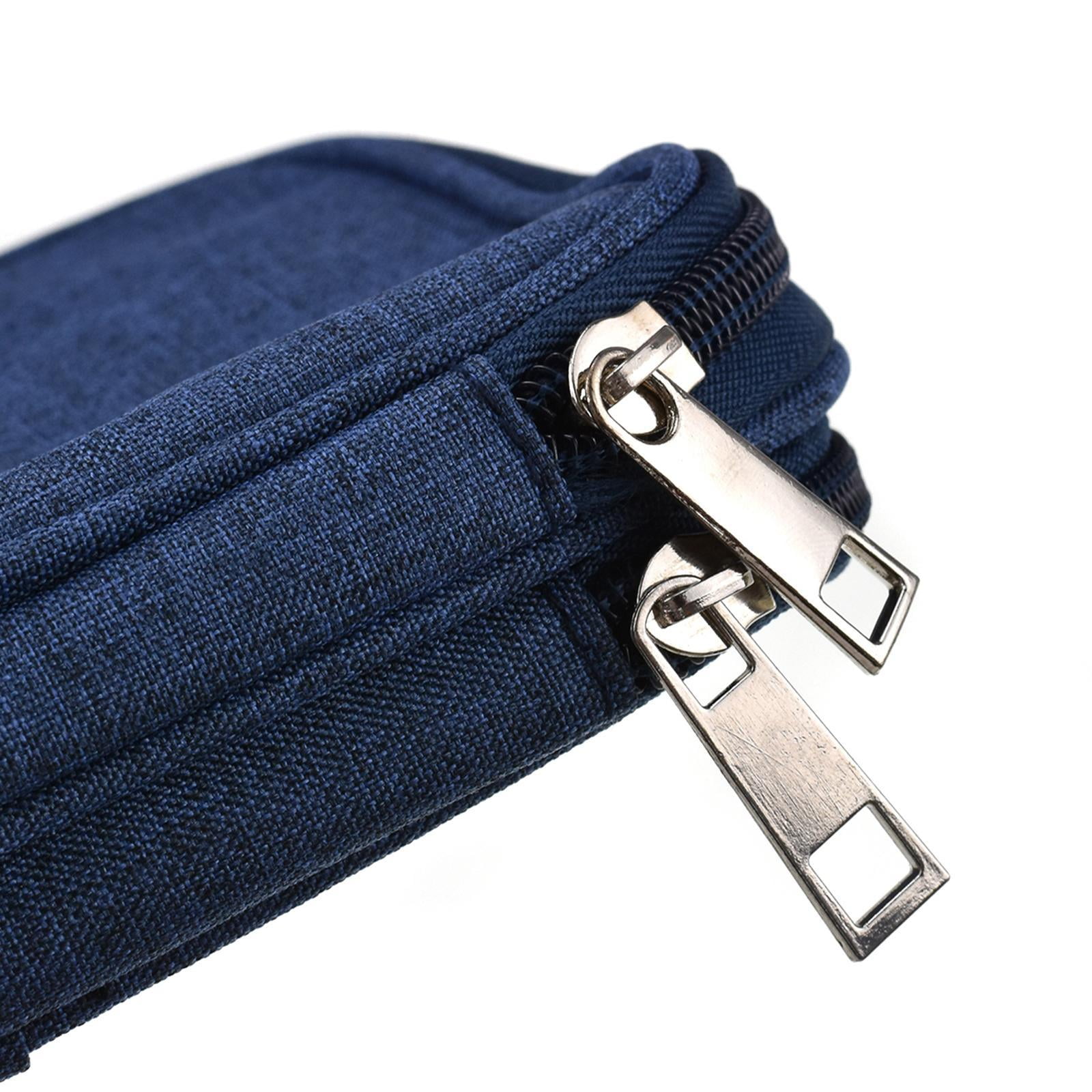 HOMYL Crochet Hook Case Storage Zipper Bag for Various Crochet Hooks Blue